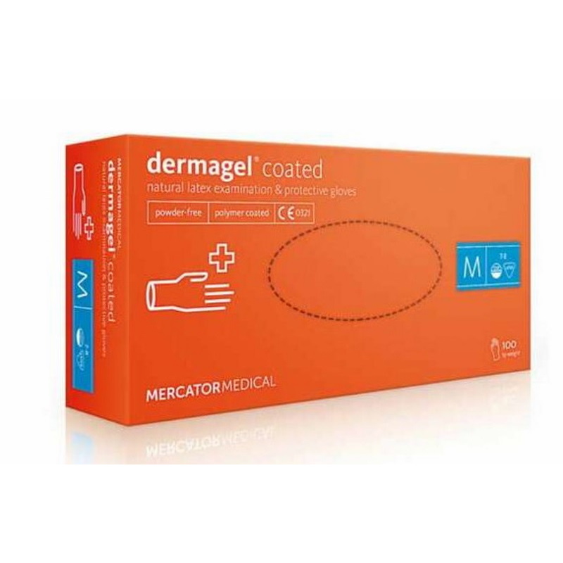 Γάντια λάτεξ Mercator Dermagel coated λευκά
